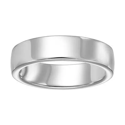 14k White Gold 4mm Plain Band, Size 10.0