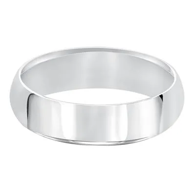 14k White Gold 5.5mm wide Plain Band, size 11.5