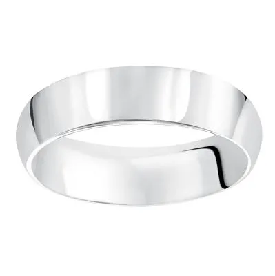 14k White Gold 5.5mm wide Plain Band, size 11.5