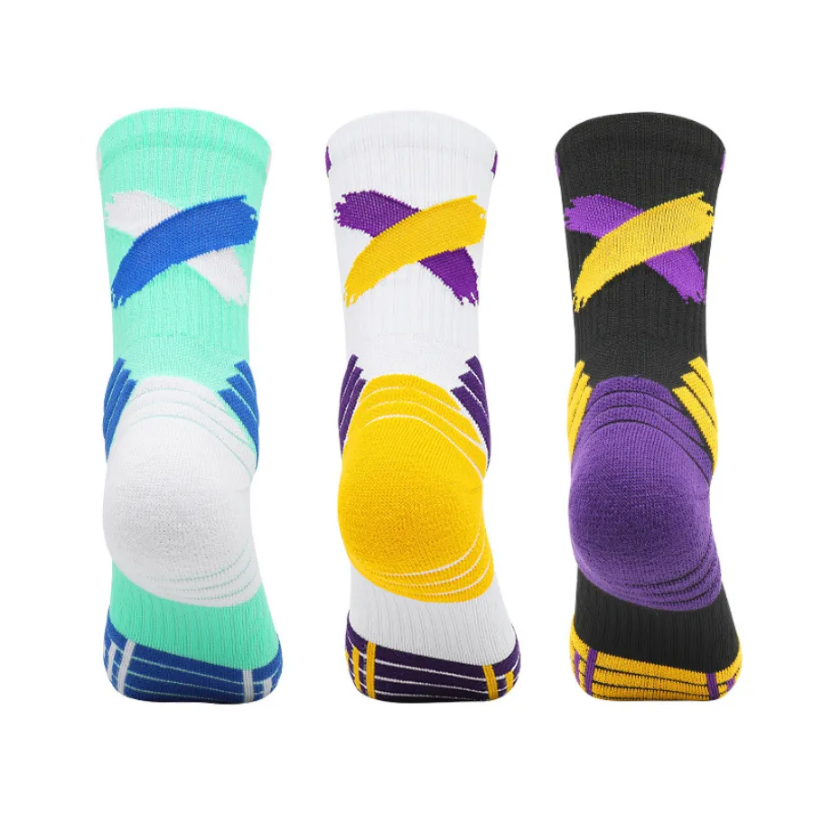 3 Pack Mens Non Slip Trainer Socks Thick Cushioned