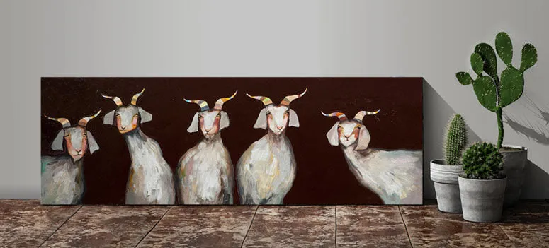 5 Goats Canvas Wall Art