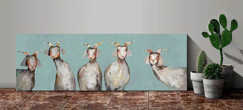 5 Goats Canvas Wall Art