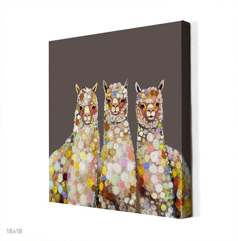 Alpaca Trio Canvas Wall Art