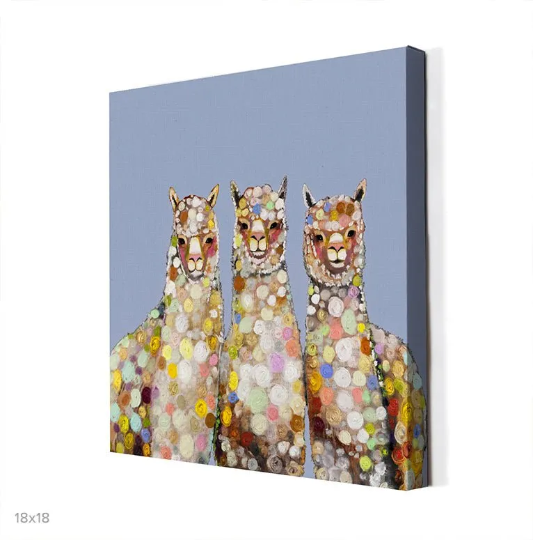 Alpaca Trio Canvas Wall Art