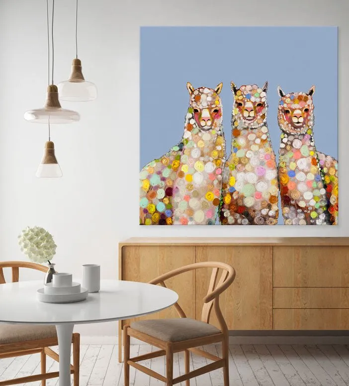 Alpaca Trio Canvas Wall Art