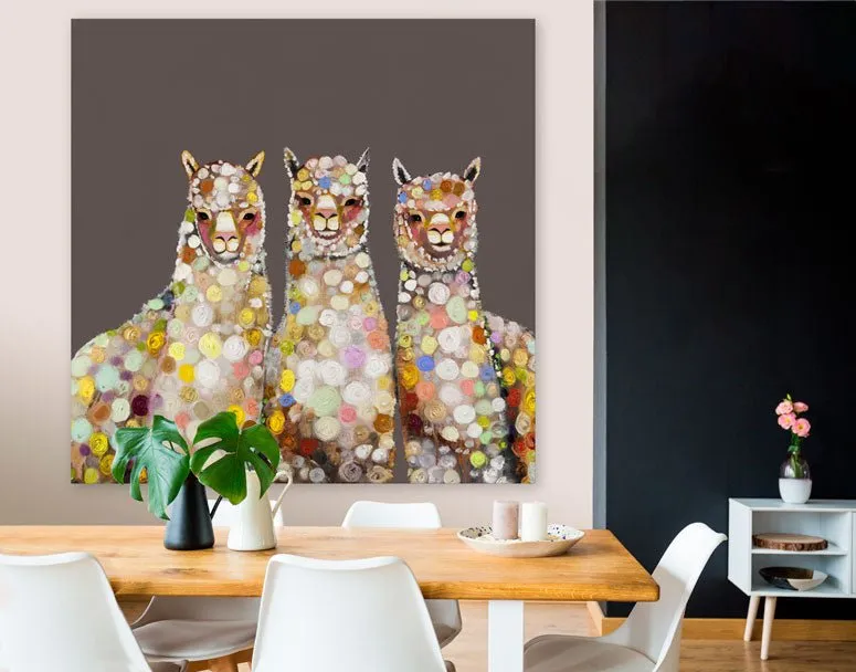 Alpaca Trio Canvas Wall Art