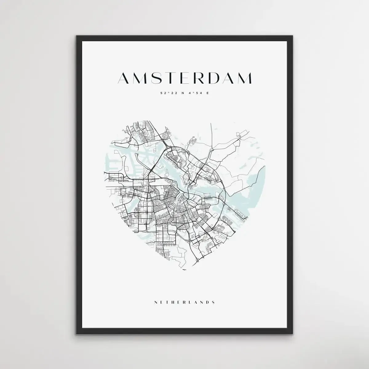 Amsterdam City Map - Heart, Square Or Round City Map