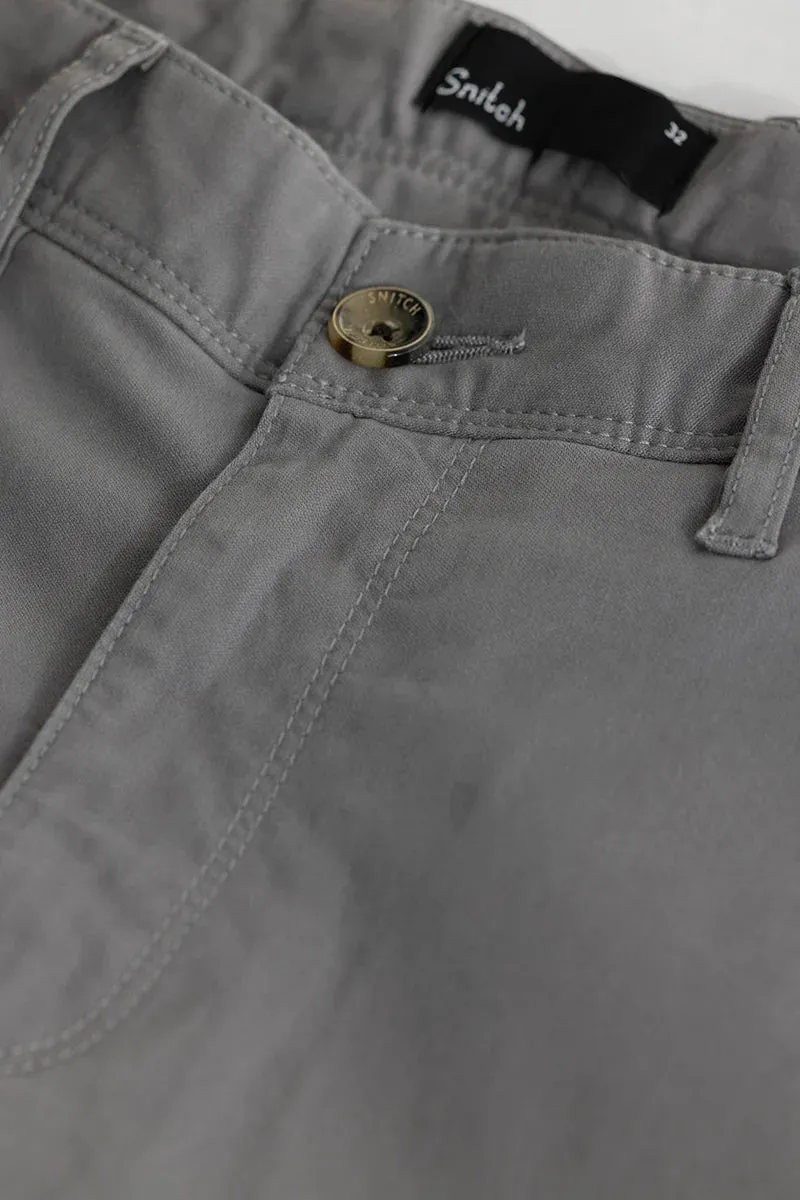 Slim Fit Astral Grey Plain Chinos