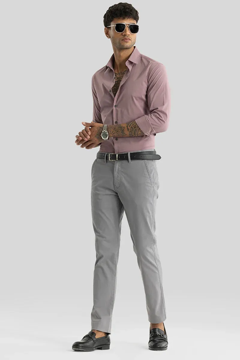 Slim Fit Astral Grey Plain Chinos