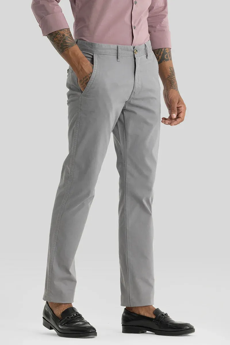 Slim Fit Astral Grey Plain Chinos