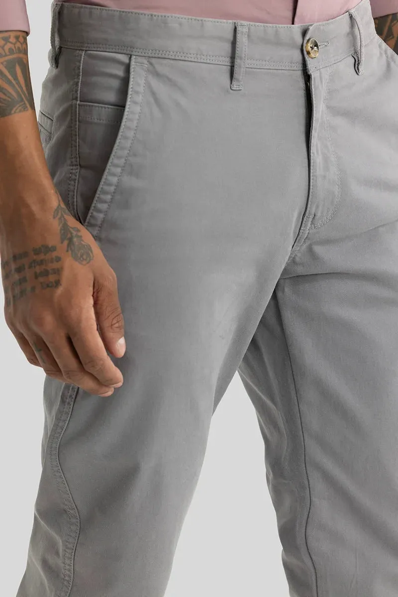 Slim Fit Astral Grey Plain Chinos