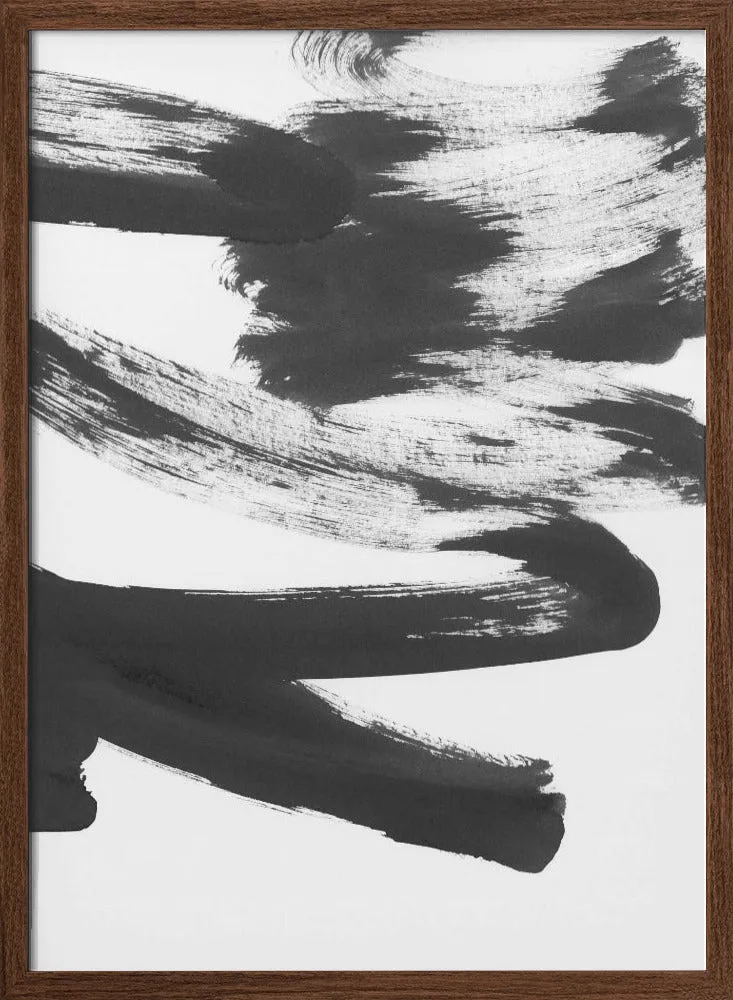 B W Strokes 5 - Stretched Canvas, Poster or Fine Art Print