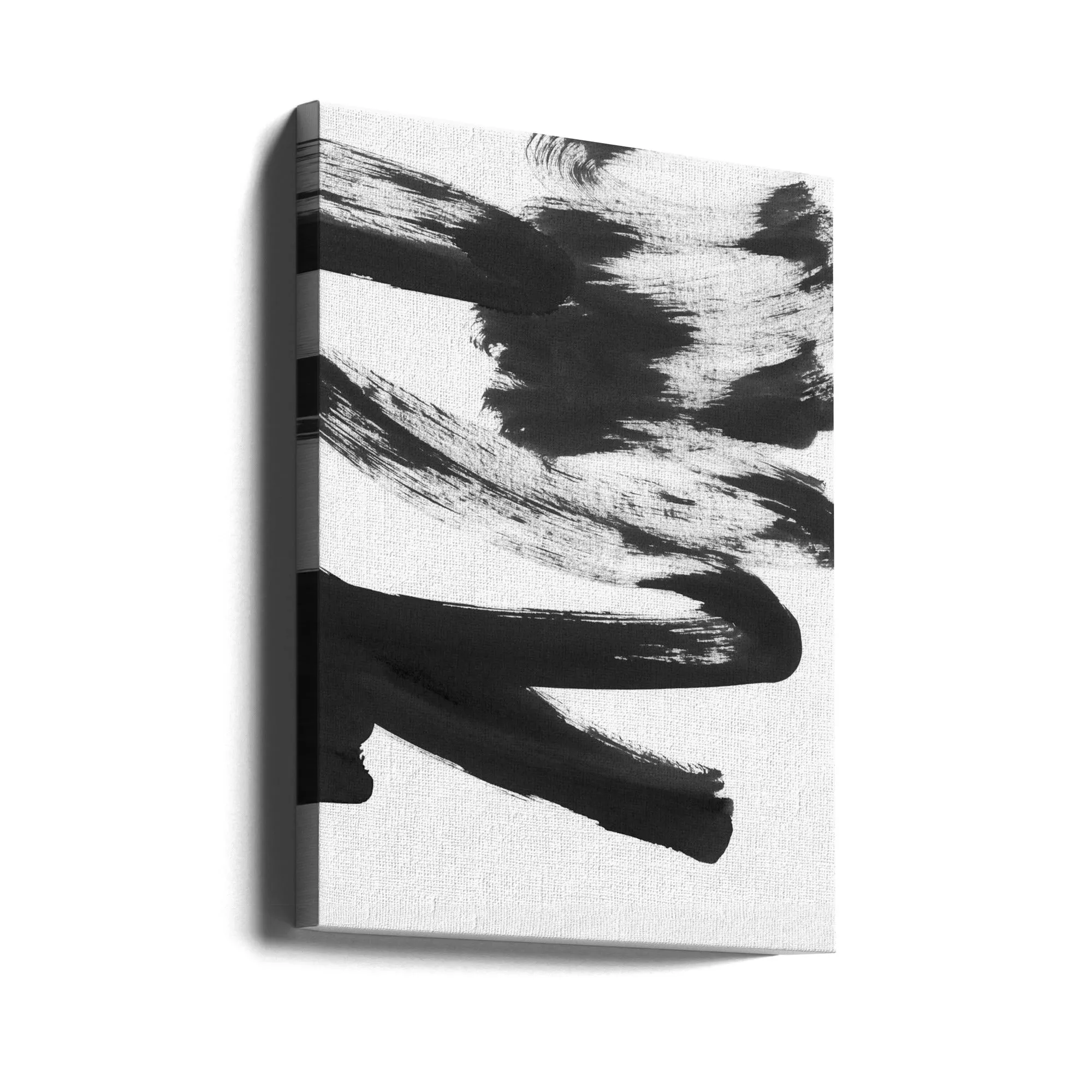 B W Strokes 5 - Stretched Canvas, Poster or Fine Art Print