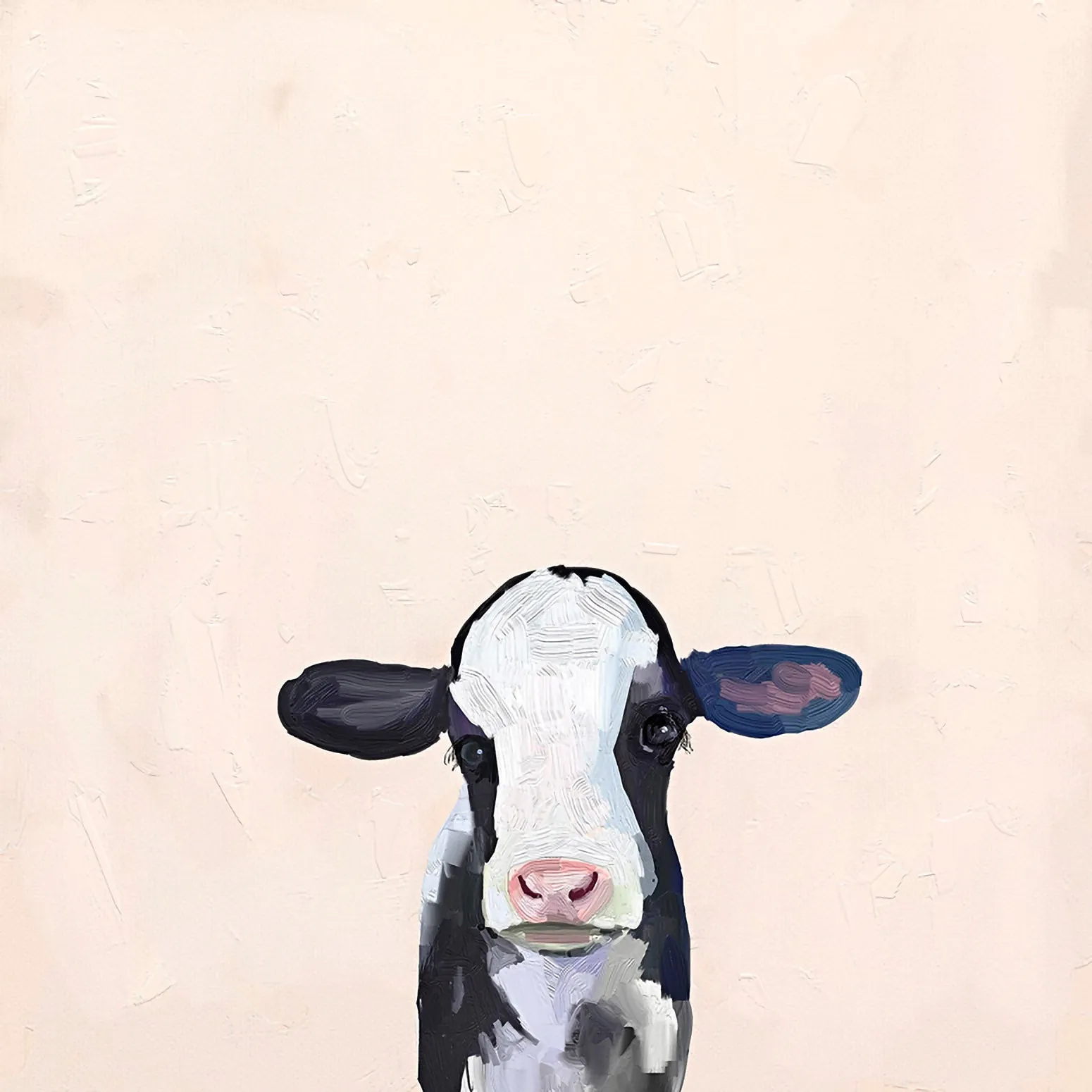 Baby Holstein Cow Canvas Wall Art