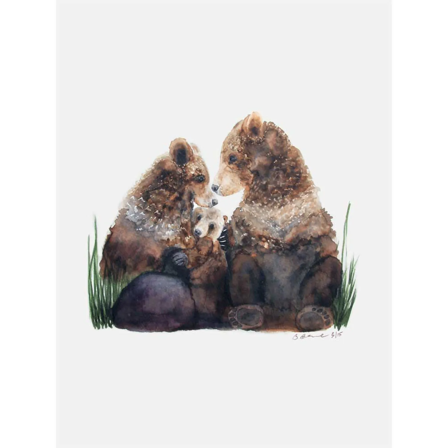 Bear Family Canvas Wall Art