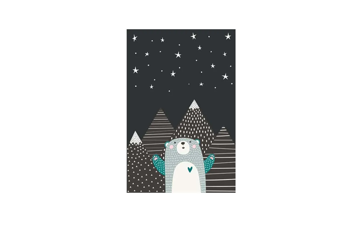 Bear Mountains | Scandinavian Kid's Wall Art Print