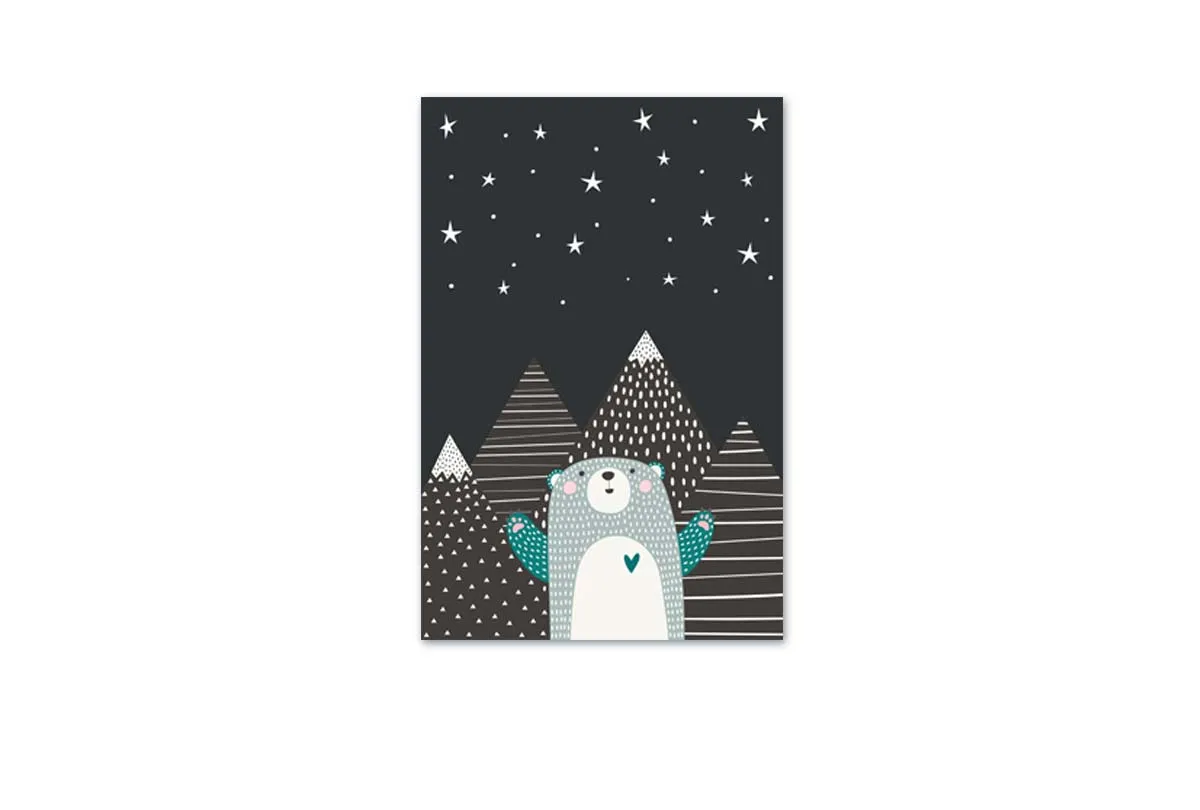 Bear Mountains | Scandinavian Kid's Wall Art Print