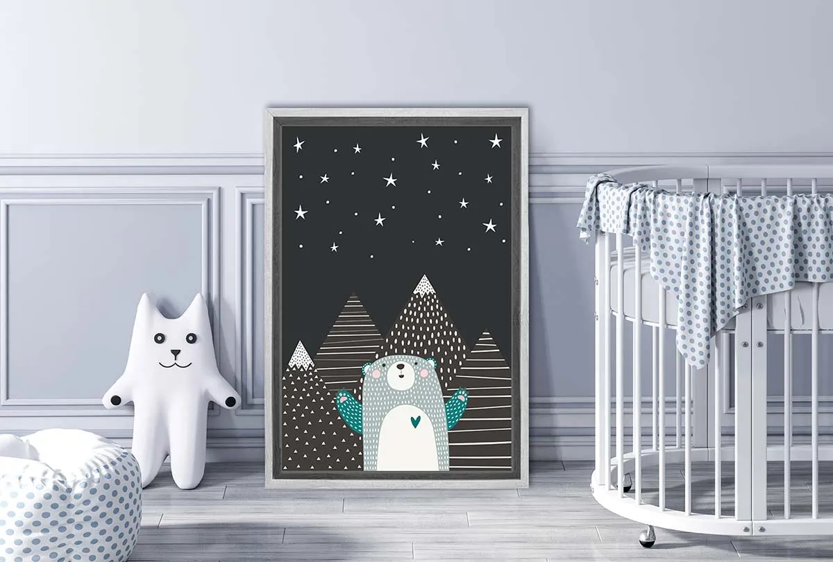 Bear Mountains | Scandinavian Kid's Wall Art Print