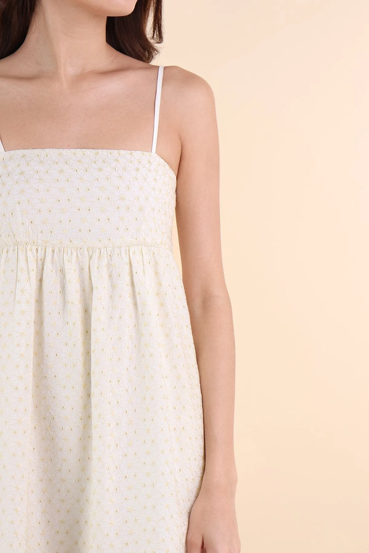 BELLUNA V4 FLORAL EYELET DRESS IN SUNSHINE