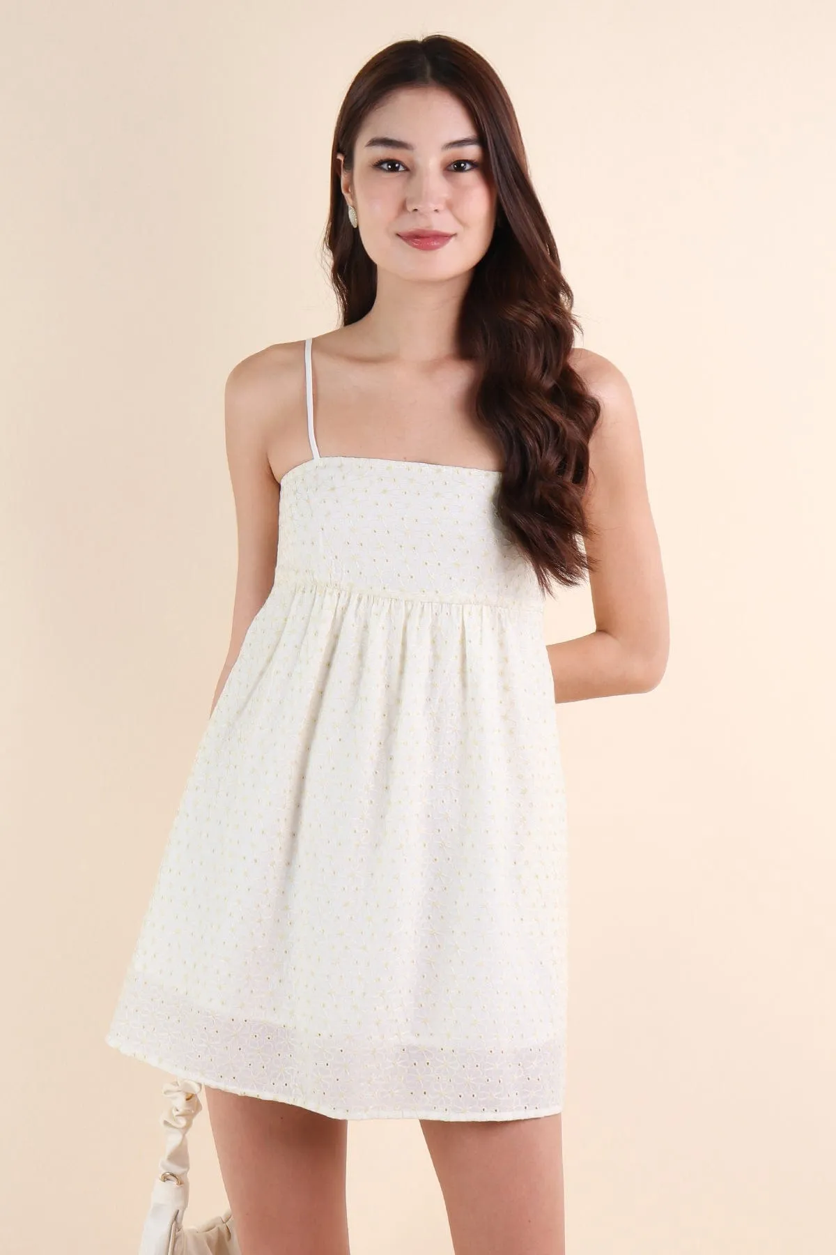 BELLUNA V4 FLORAL EYELET DRESS IN SUNSHINE