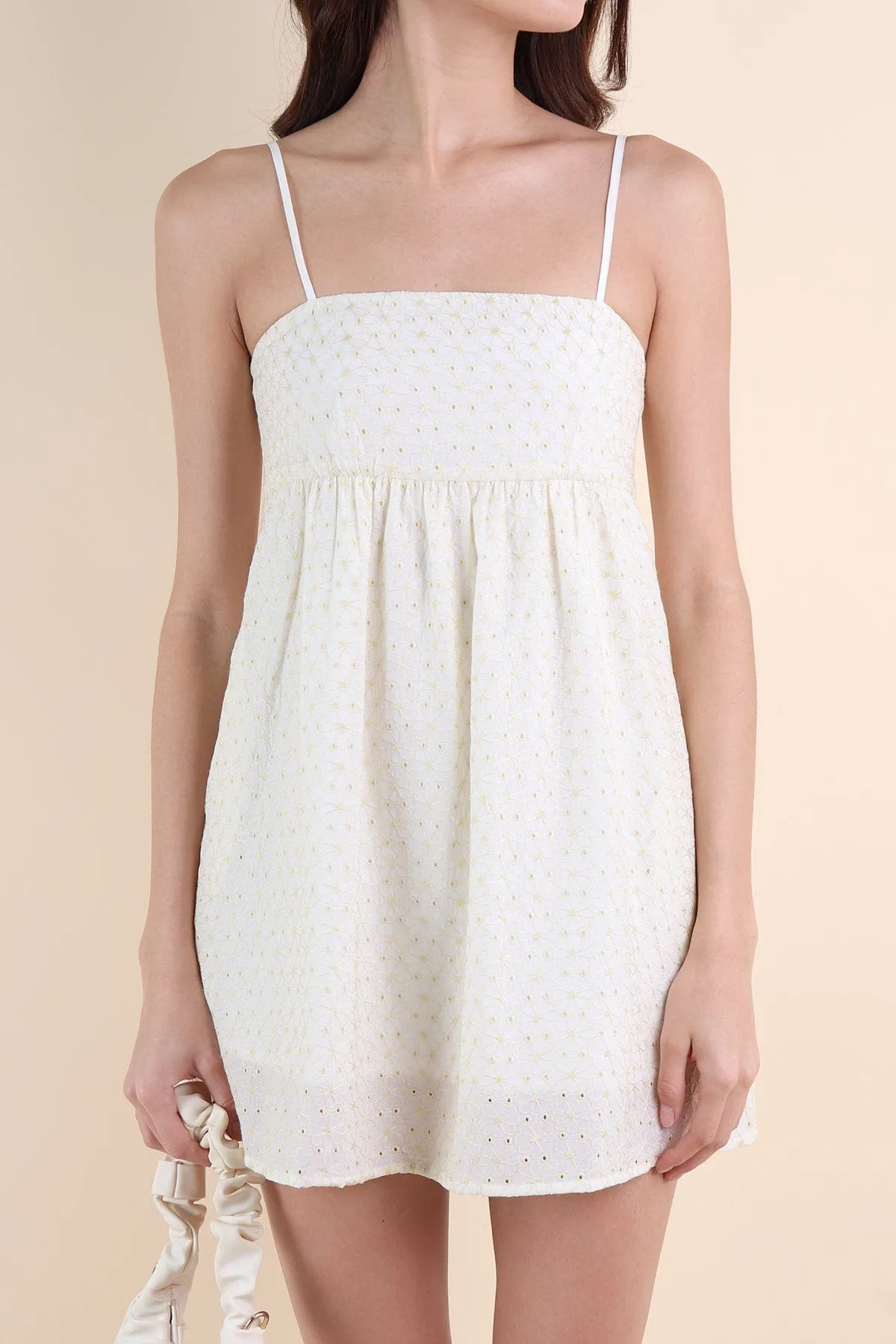 BELLUNA V4 FLORAL EYELET DRESS IN SUNSHINE