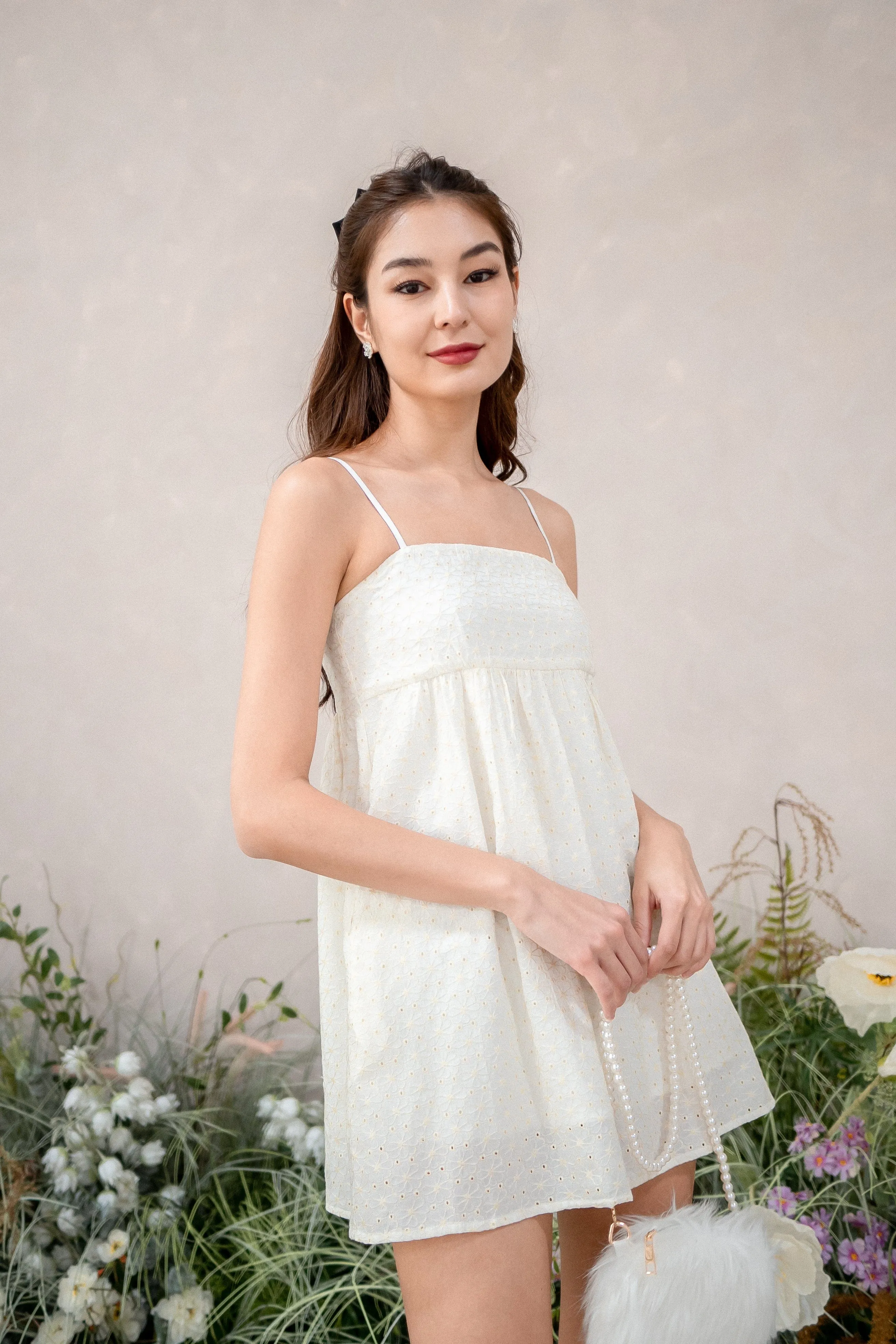 BELLUNA V4 FLORAL EYELET DRESS IN SUNSHINE