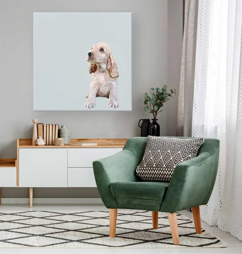 Best Friend - Blonde Cocker Spaniel Pup Canvas Wall Art