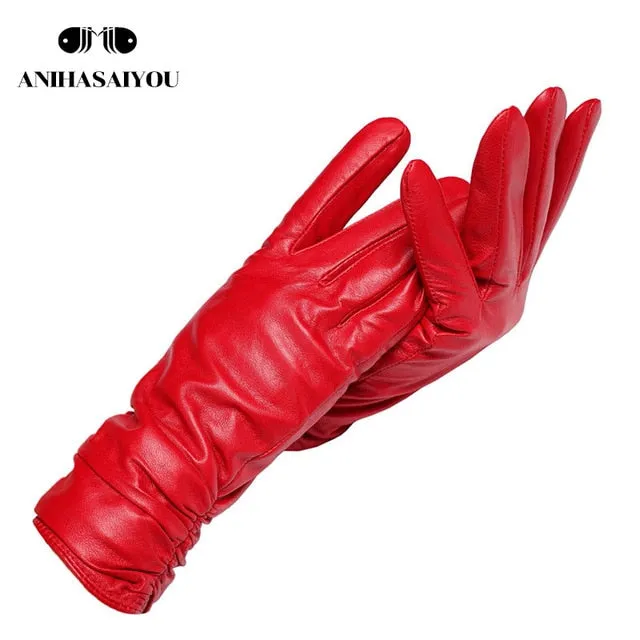 Best seller leather gloves women,Leather women's gloves,short women's leather gloves,sheepskin women's winter gloves -2081