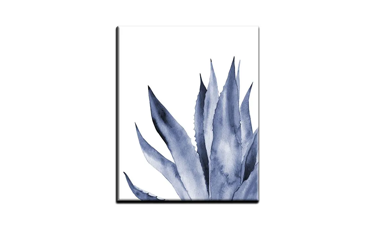 Blue Agave Leaves | Hamptons Canvas Wall Art Print