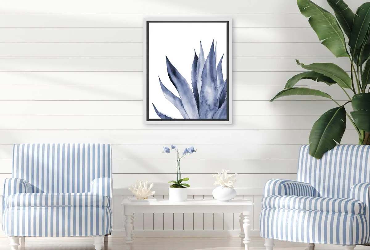 Blue Agave Leaves | Hamptons Canvas Wall Art Print