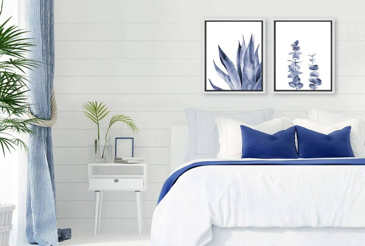 Blue Agave Leaves | Hamptons Canvas Wall Art Print