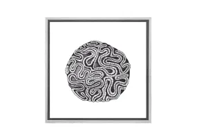 Brain Coral Black on White | Canvas Wall Art Print