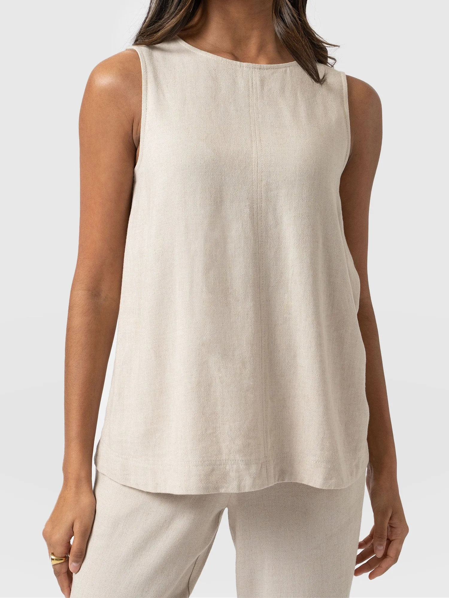 Corinne Linen Tunic - Oatmeal