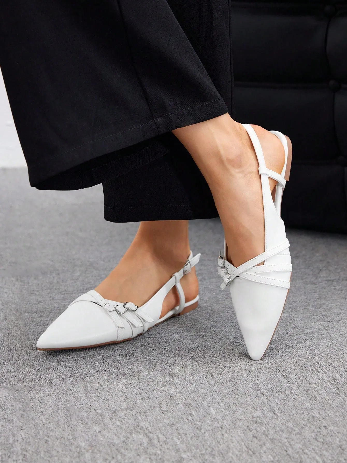 CUCCOO BIZCHIC CUCCOO Fashionable Flat Women's Shoes With Cross Strap Decoration