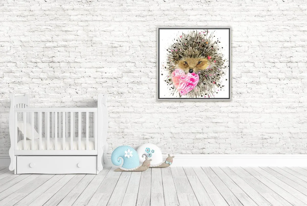 Cute Porcupine | Kids Canvas Wall Art Print