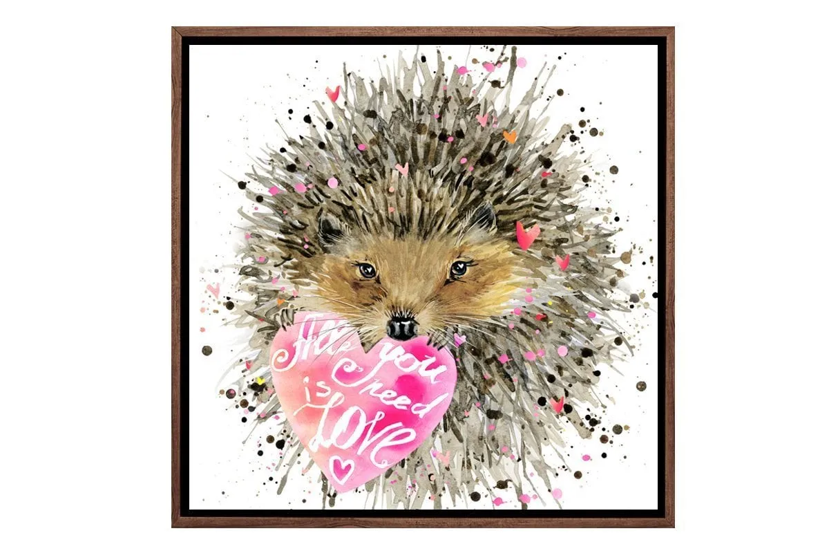 Cute Porcupine | Kids Canvas Wall Art Print