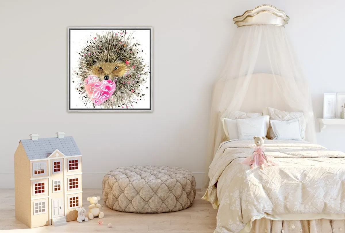 Cute Porcupine | Kids Canvas Wall Art Print