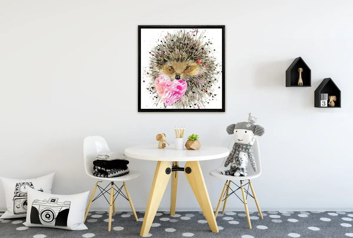 Cute Porcupine | Kids Canvas Wall Art Print