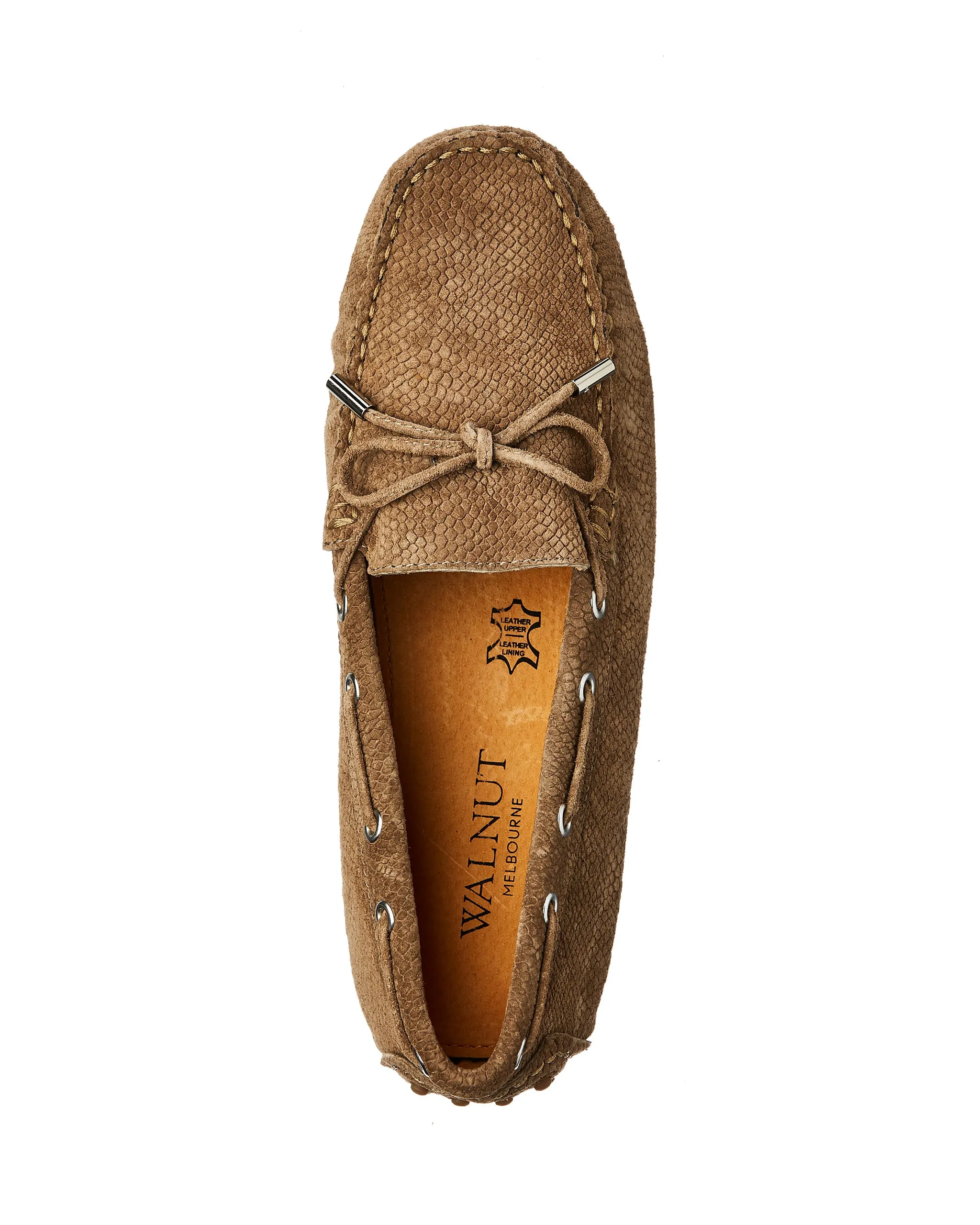 Daria Suede Mini Snake Loafer Tan