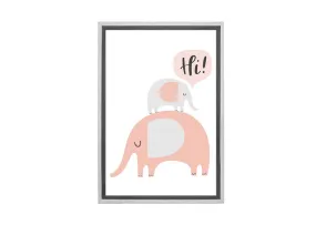 Elephants Pink | Scandinavian Kid's Wall Art Print