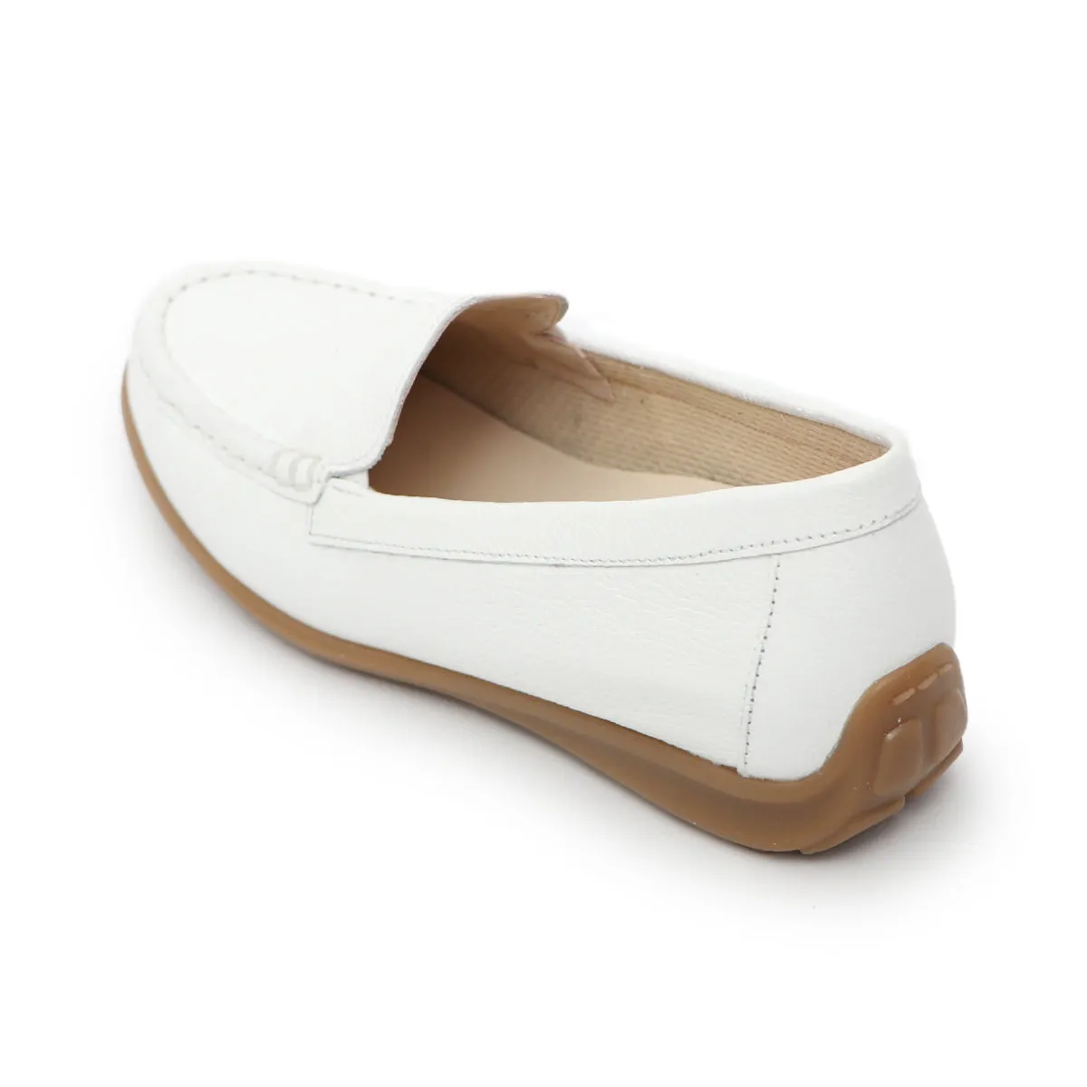 Etna White Extra Soft Driving Loafers