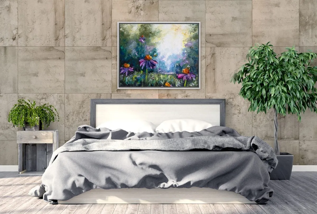 Flowers & Bees | Canvas Art Print