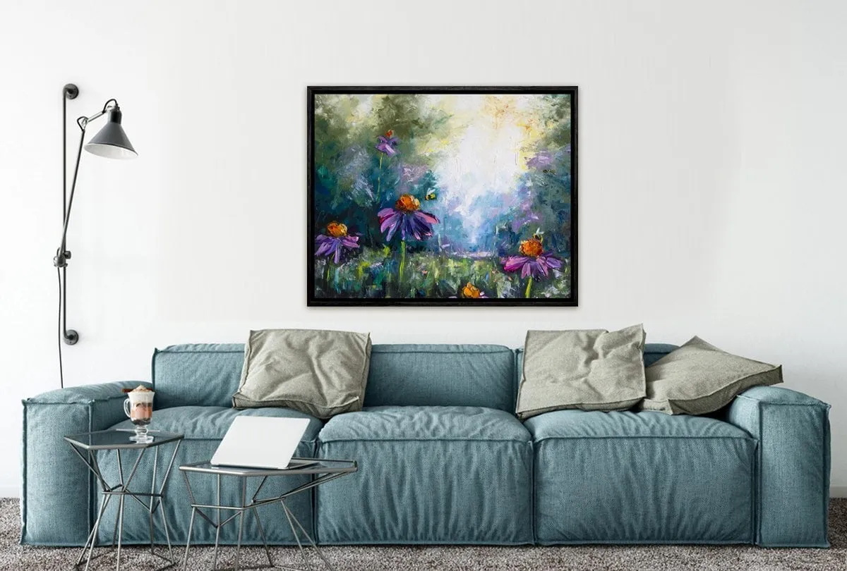 Flowers & Bees | Canvas Art Print