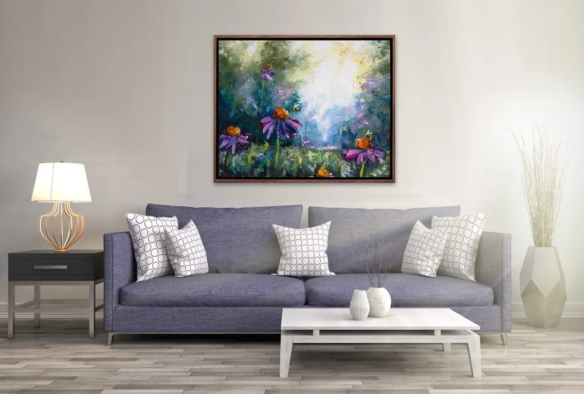 Flowers & Bees | Canvas Art Print