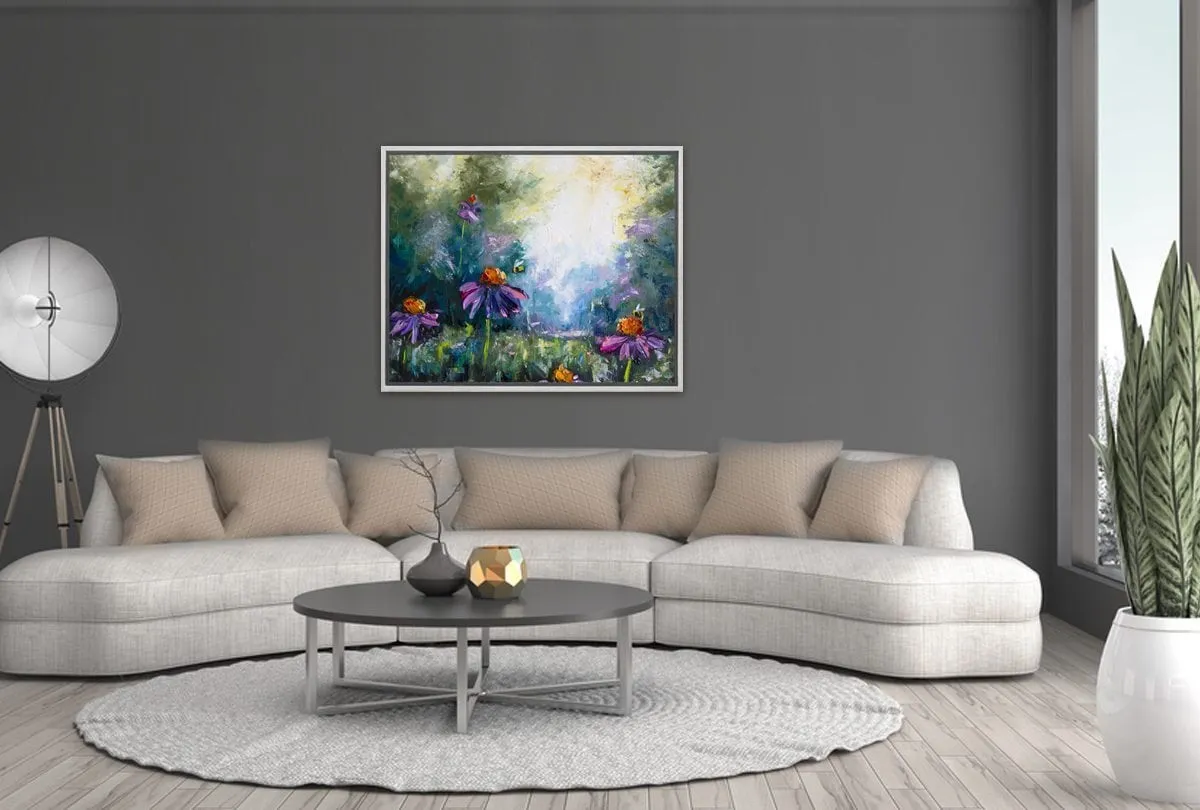 Flowers & Bees | Canvas Art Print