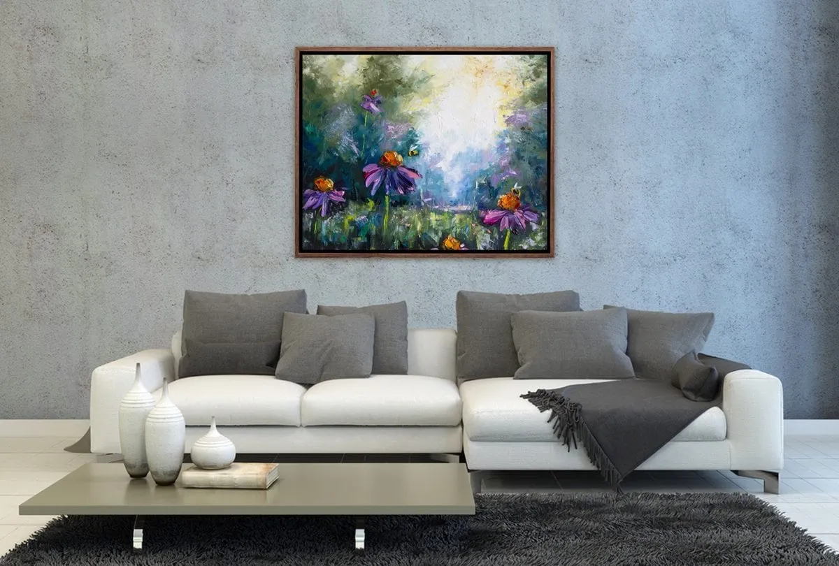 Flowers & Bees | Canvas Art Print