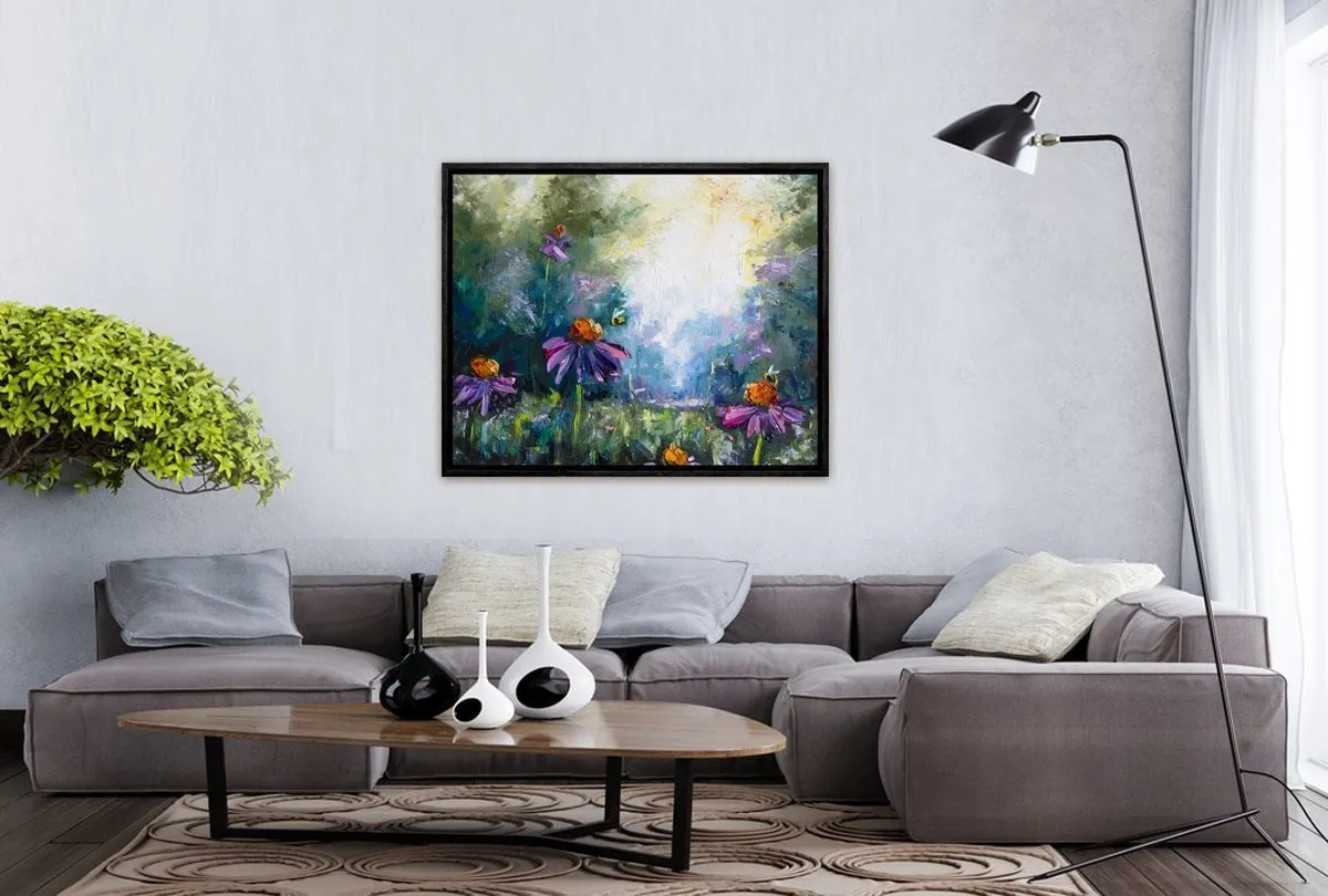 Flowers & Bees | Canvas Art Print