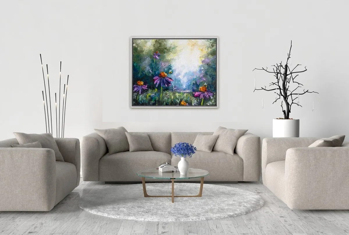 Flowers & Bees | Canvas Art Print