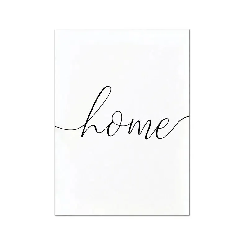 Home Sweet Home Black White Quotes Posters Wall Art Fine Art Canvas Prints Minimalist Nordic Pictures For Simple Living Room Decor