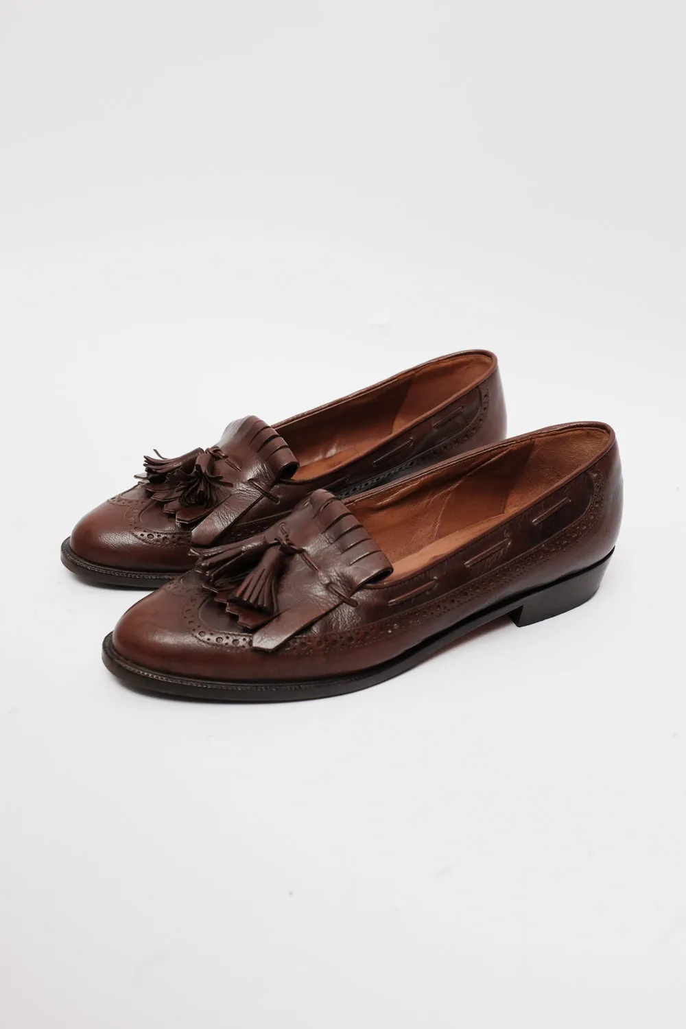 ITALY 39 1/2 LEATHER TASSEL LOAFERS